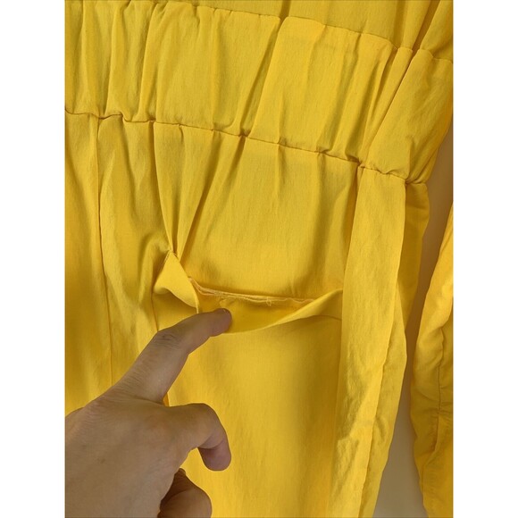 April O’Neil TMNT Costume Yellow Jumpsuit Zip Long Sleeve Stretch Womens Small - Picture 8 of 11